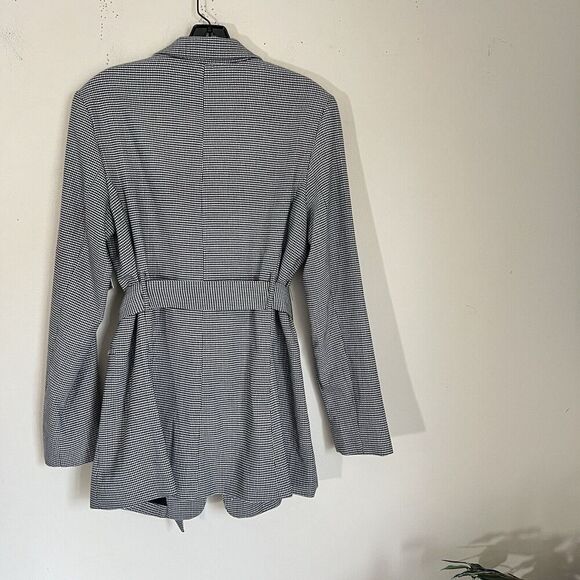 Nine West Women's Longline Blazer Jacket Coat Houndstooth Speckled Gray M New - Picture 4 of 8